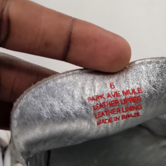 Marc Joseph New York Park Ave Mule White Leather Loafer Slide Silver Bit Size 6 - Picture 9 of 14